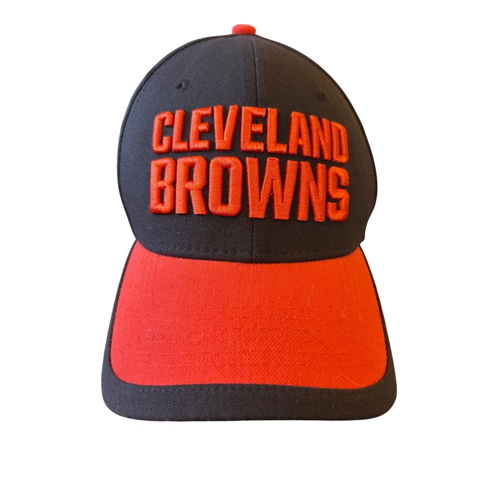 New Era 39THIRTY Cleveland Browns NFL Stretch Fit Hat Brown Orange Mens L/XL